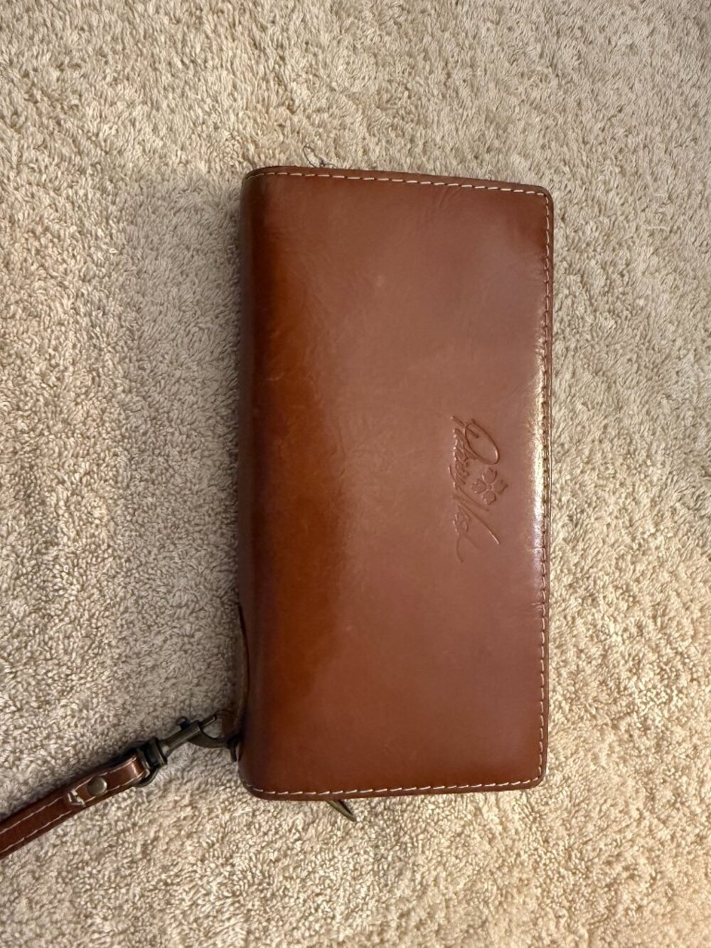 Patricia Nash Leather Wallet SKU275 Brown Leather Zip Wristlet Organizer Wallet